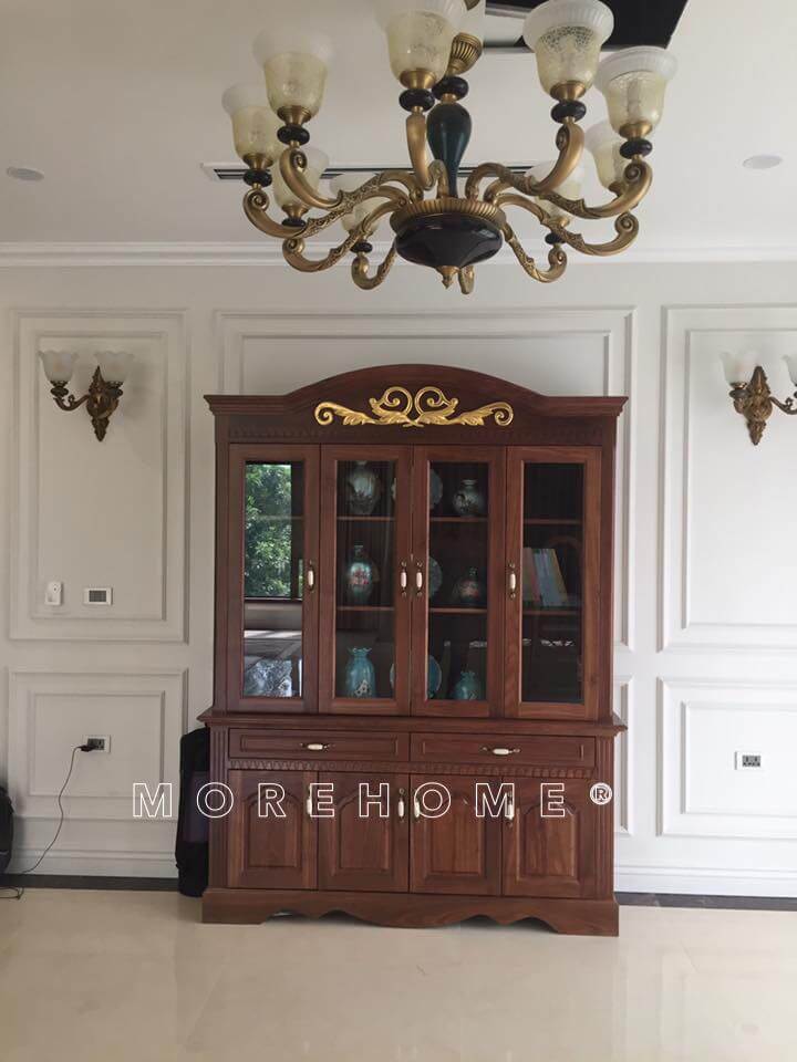 Hình ảnh sản phẩm thi công đồ nội thất gỗ tự nhiên tân cổ điển thực tế tại biệt thự Ecopark Hưng Yên Thi công nội thất biệt thự ecopark tân cổ điển